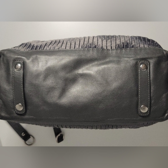 Authentic Coach Ashley gathered satin satchel gray shoulder handbag F20084 - Picture 13 of 13